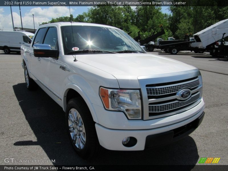 White Platinum Metallic Tri-Coat / Platinum Sienna Brown/Black Leather 2012 Ford F150 Platinum SuperCrew