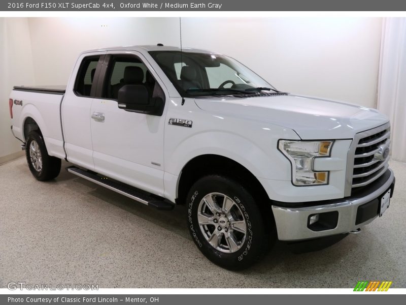 Oxford White / Medium Earth Gray 2016 Ford F150 XLT SuperCab 4x4