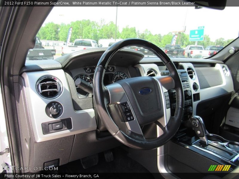White Platinum Metallic Tri-Coat / Platinum Sienna Brown/Black Leather 2012 Ford F150 Platinum SuperCrew