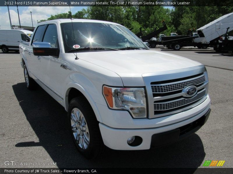 White Platinum Metallic Tri-Coat / Platinum Sienna Brown/Black Leather 2012 Ford F150 Platinum SuperCrew