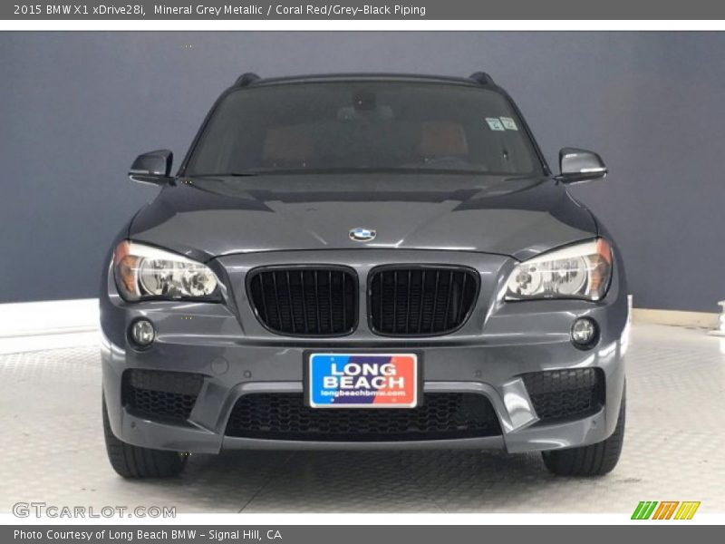 Mineral Grey Metallic / Coral Red/Grey-Black Piping 2015 BMW X1 xDrive28i