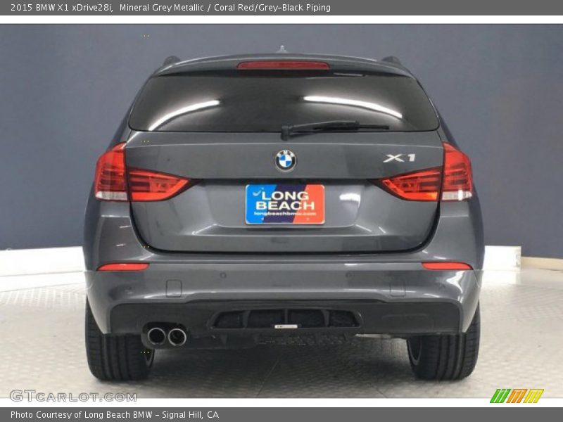 Mineral Grey Metallic / Coral Red/Grey-Black Piping 2015 BMW X1 xDrive28i