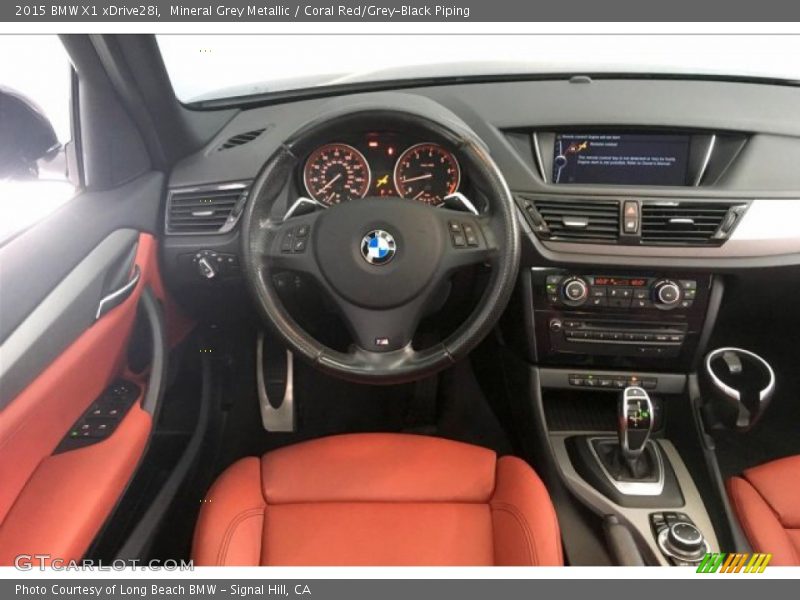 Mineral Grey Metallic / Coral Red/Grey-Black Piping 2015 BMW X1 xDrive28i