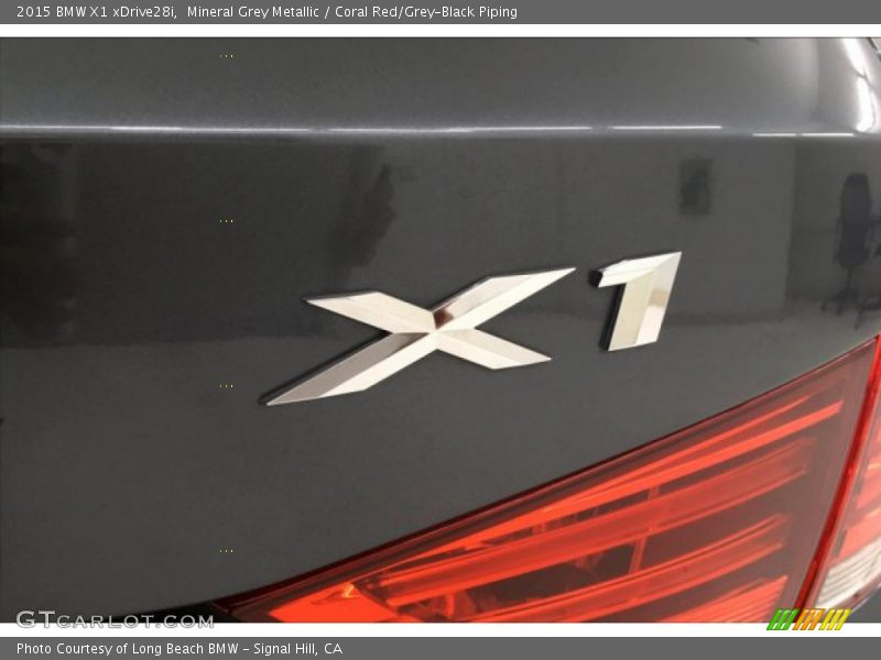 Mineral Grey Metallic / Coral Red/Grey-Black Piping 2015 BMW X1 xDrive28i
