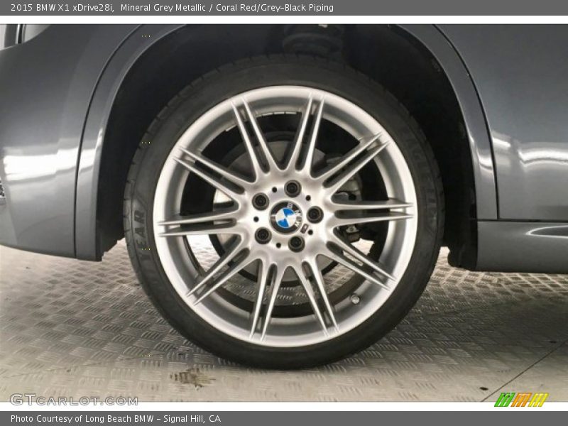 Mineral Grey Metallic / Coral Red/Grey-Black Piping 2015 BMW X1 xDrive28i