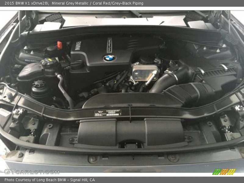 Mineral Grey Metallic / Coral Red/Grey-Black Piping 2015 BMW X1 xDrive28i