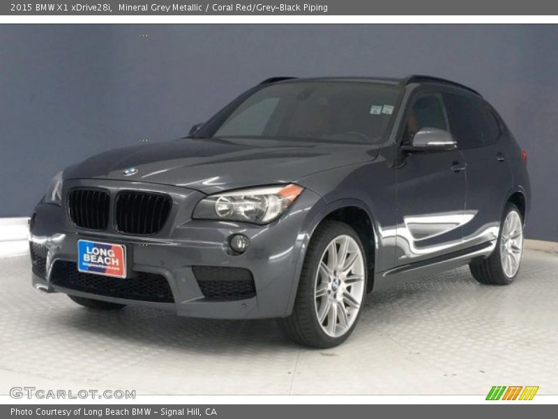 Mineral Grey Metallic / Coral Red/Grey-Black Piping 2015 BMW X1 xDrive28i