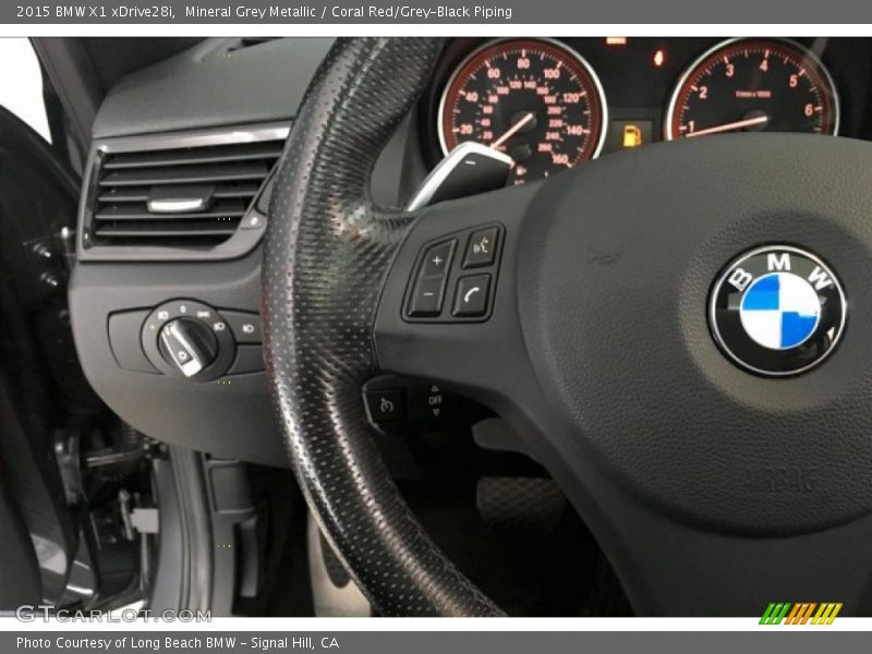 Mineral Grey Metallic / Coral Red/Grey-Black Piping 2015 BMW X1 xDrive28i