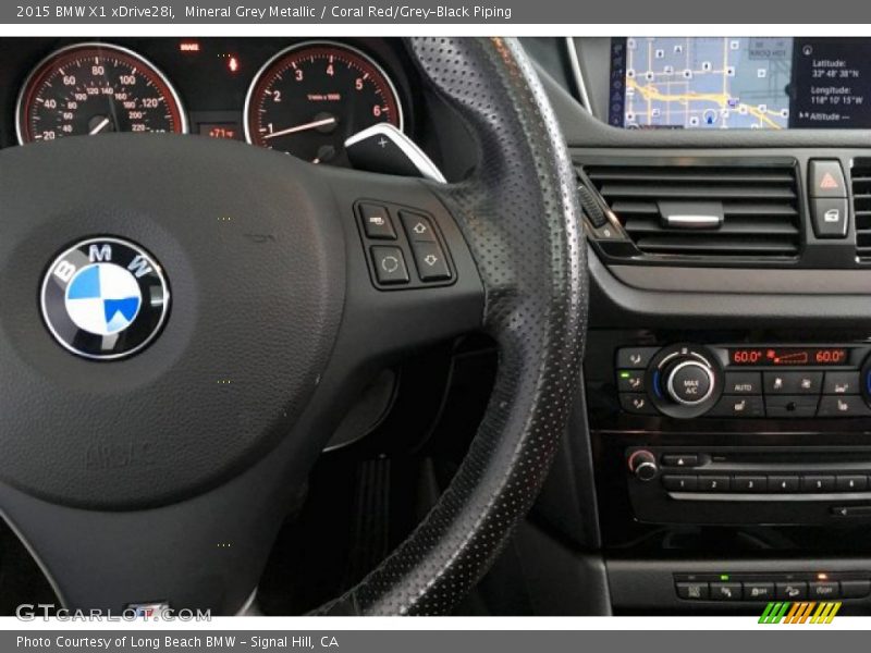 Mineral Grey Metallic / Coral Red/Grey-Black Piping 2015 BMW X1 xDrive28i