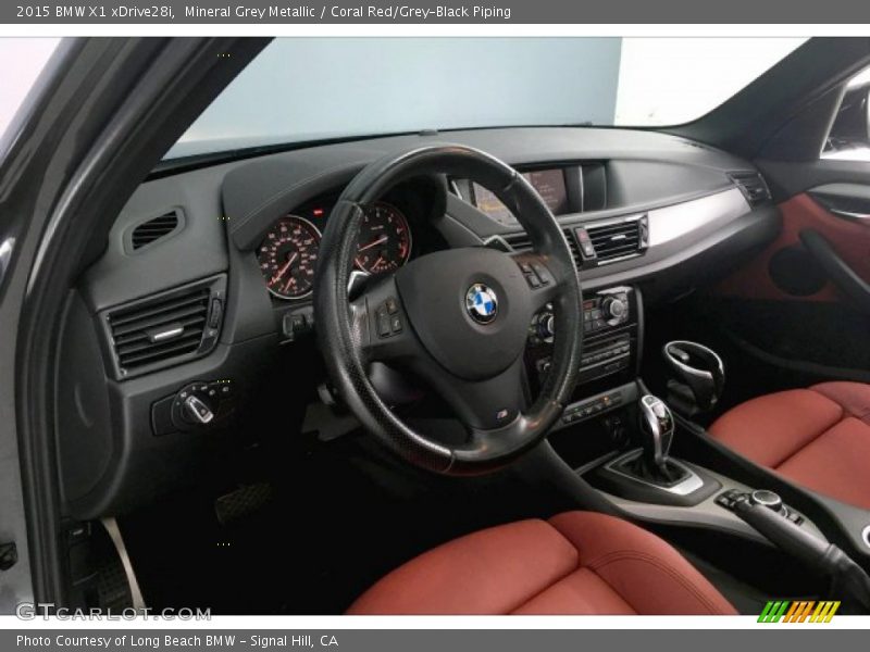 Mineral Grey Metallic / Coral Red/Grey-Black Piping 2015 BMW X1 xDrive28i