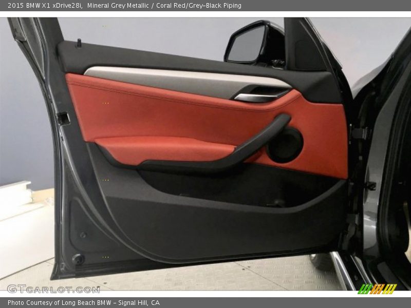 Mineral Grey Metallic / Coral Red/Grey-Black Piping 2015 BMW X1 xDrive28i