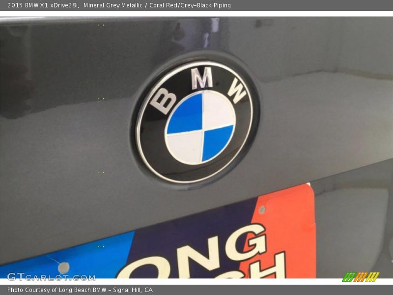 Mineral Grey Metallic / Coral Red/Grey-Black Piping 2015 BMW X1 xDrive28i