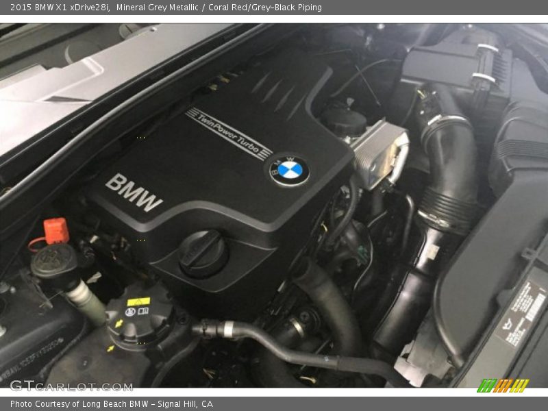 Mineral Grey Metallic / Coral Red/Grey-Black Piping 2015 BMW X1 xDrive28i