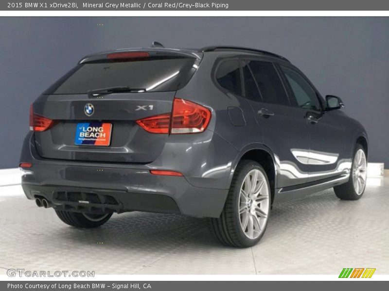 Mineral Grey Metallic / Coral Red/Grey-Black Piping 2015 BMW X1 xDrive28i