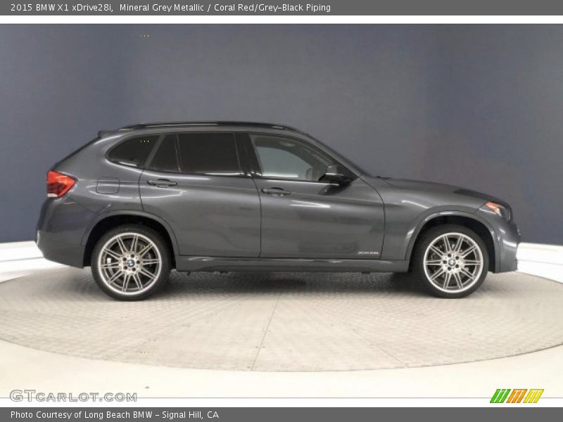 Mineral Grey Metallic / Coral Red/Grey-Black Piping 2015 BMW X1 xDrive28i