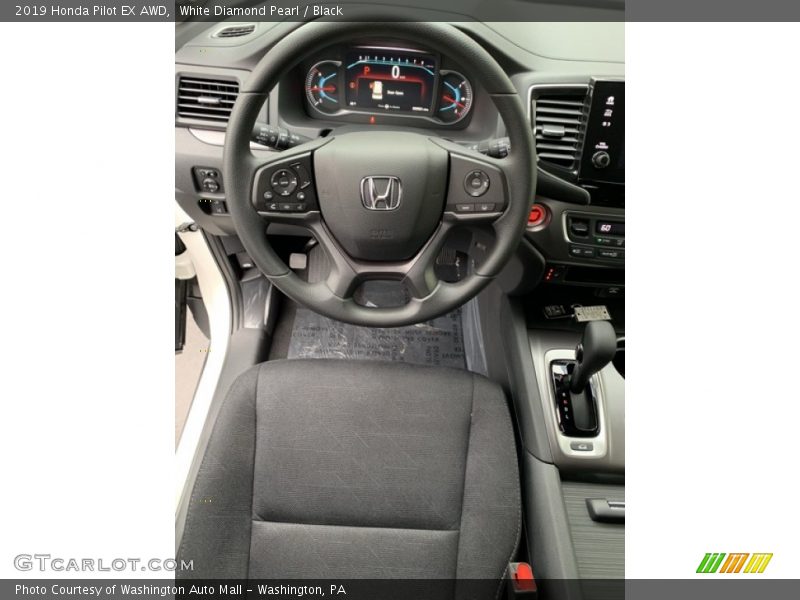 White Diamond Pearl / Black 2019 Honda Pilot EX AWD