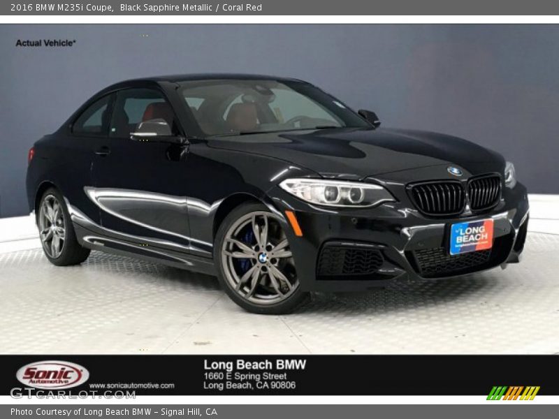 Black Sapphire Metallic / Coral Red 2016 BMW M235i Coupe