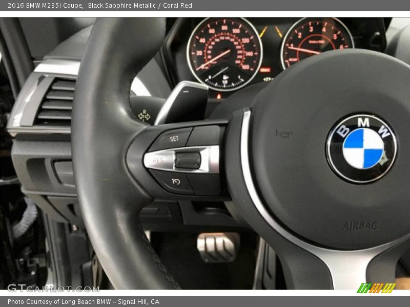 Black Sapphire Metallic / Coral Red 2016 BMW M235i Coupe