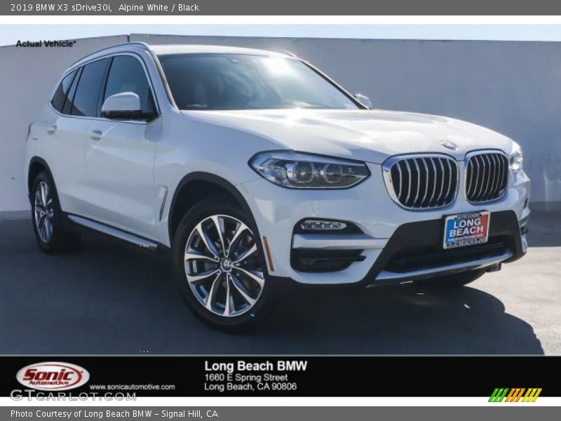 Alpine White / Black 2019 BMW X3 sDrive30i