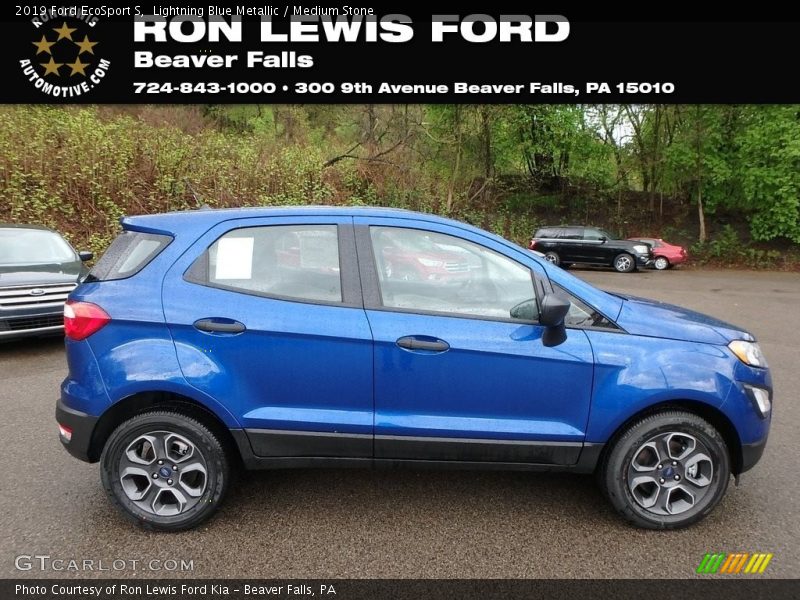 Lightning Blue Metallic / Medium Stone 2019 Ford EcoSport S