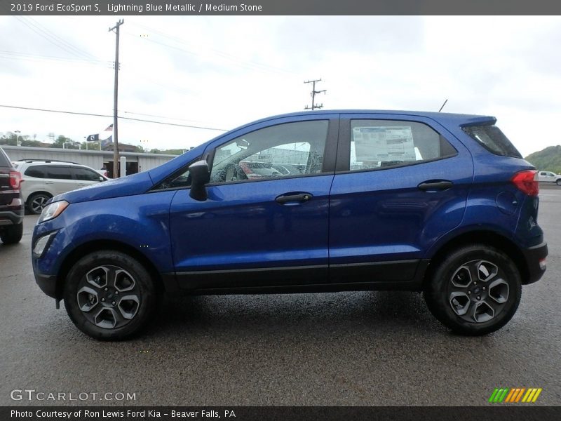 Lightning Blue Metallic / Medium Stone 2019 Ford EcoSport S