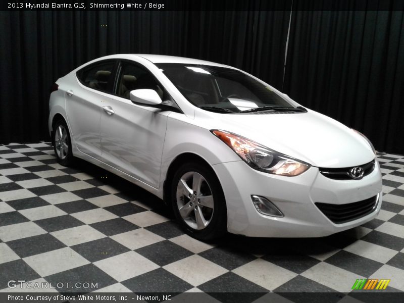 Shimmering White / Beige 2013 Hyundai Elantra GLS