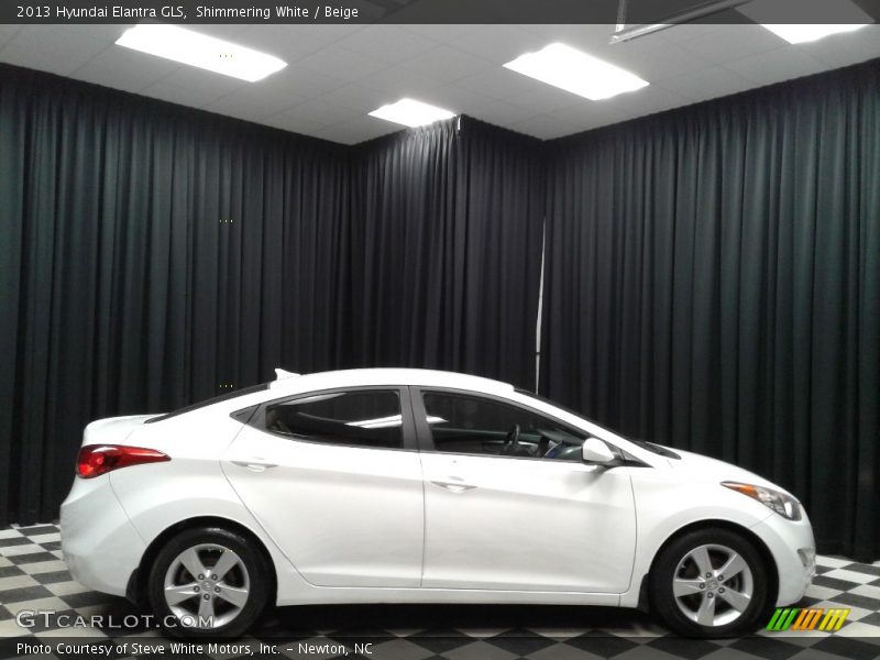 Shimmering White / Beige 2013 Hyundai Elantra GLS