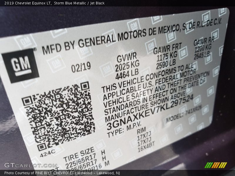 Storm Blue Metallic / Jet Black 2019 Chevrolet Equinox LT