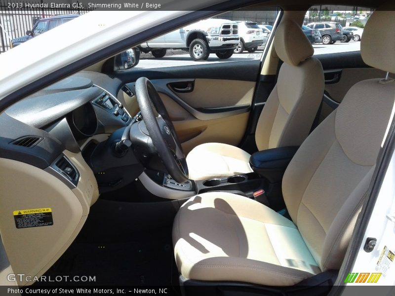 Shimmering White / Beige 2013 Hyundai Elantra GLS