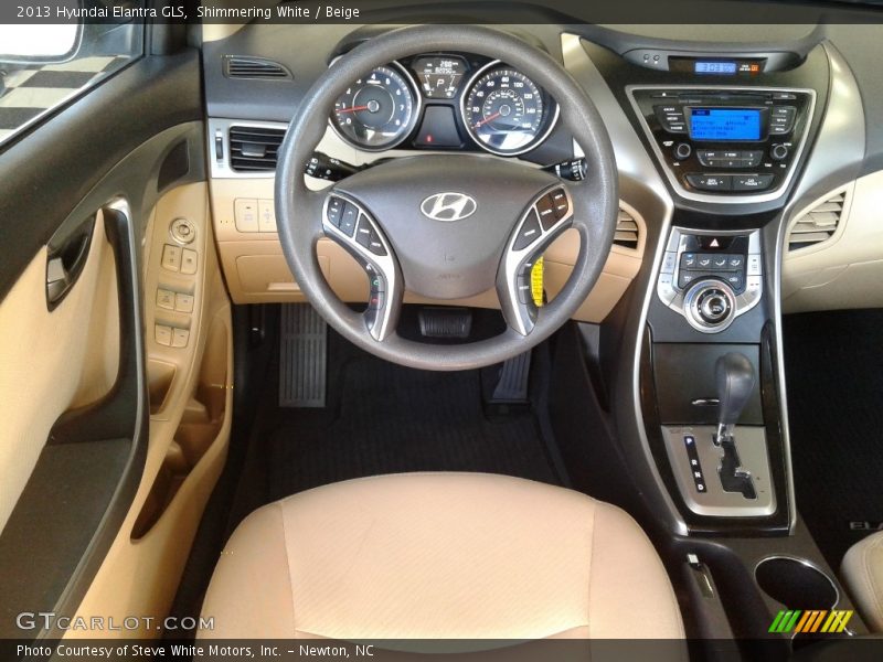 Shimmering White / Beige 2013 Hyundai Elantra GLS