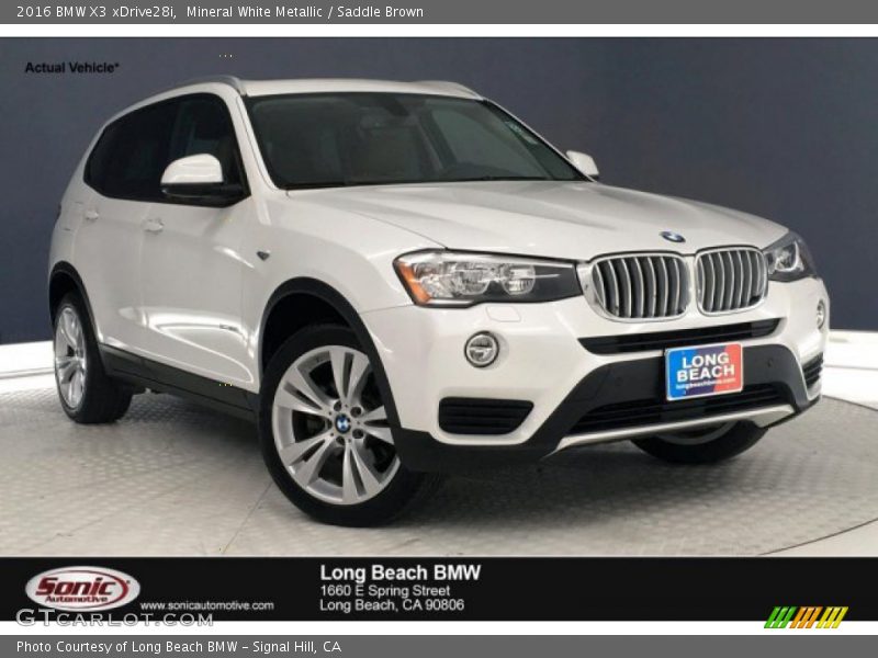 Mineral White Metallic / Saddle Brown 2016 BMW X3 xDrive28i