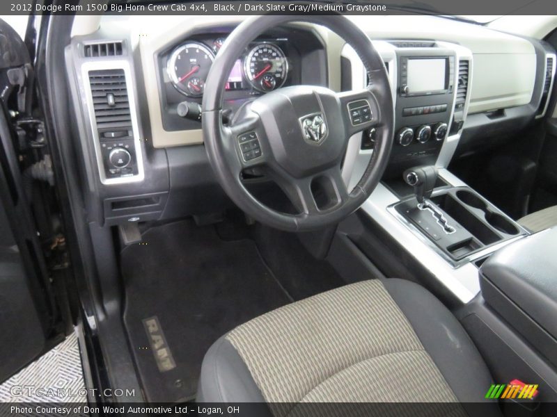 Black / Dark Slate Gray/Medium Graystone 2012 Dodge Ram 1500 Big Horn Crew Cab 4x4