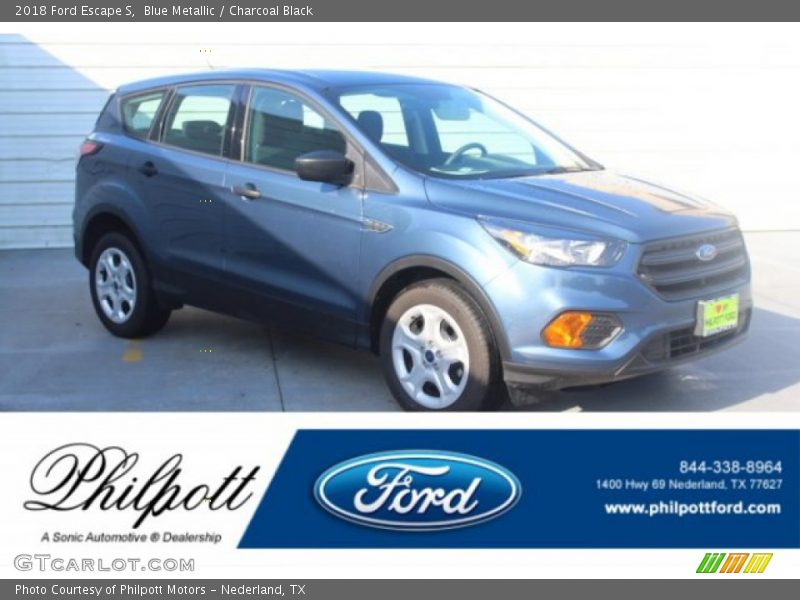 Blue Metallic / Charcoal Black 2018 Ford Escape S