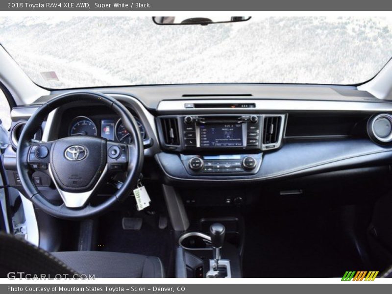 Super White / Black 2018 Toyota RAV4 XLE AWD