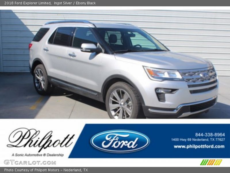 Ingot Silver / Ebony Black 2018 Ford Explorer Limited