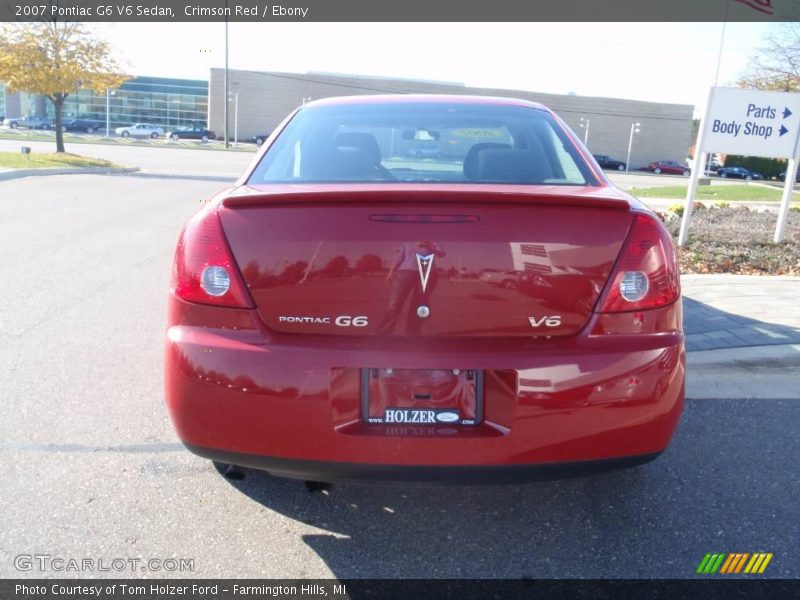 Crimson Red / Ebony 2007 Pontiac G6 V6 Sedan