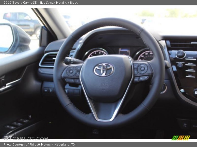 Blue Streak Metallic / Black 2019 Toyota Camry SE