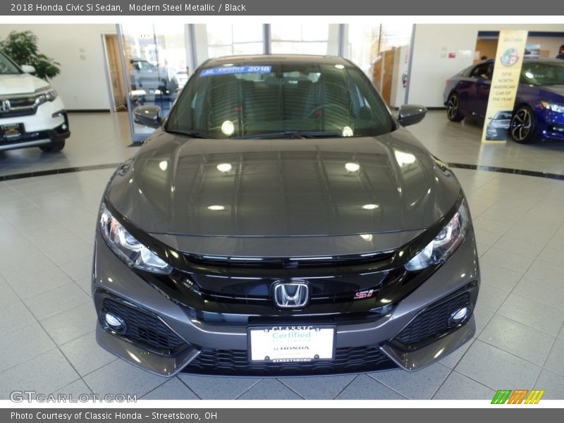 Modern Steel Metallic / Black 2018 Honda Civic Si Sedan