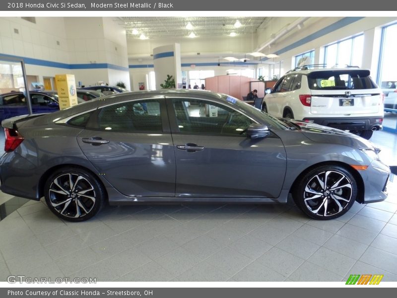 Modern Steel Metallic / Black 2018 Honda Civic Si Sedan