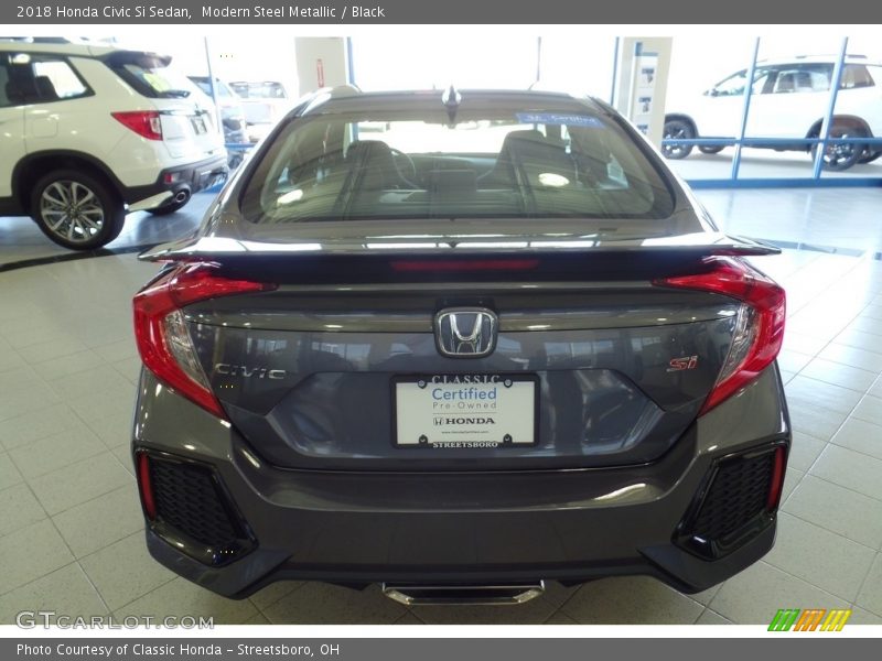 Modern Steel Metallic / Black 2018 Honda Civic Si Sedan