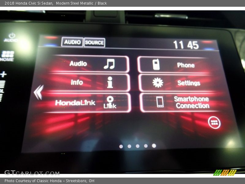 Modern Steel Metallic / Black 2018 Honda Civic Si Sedan