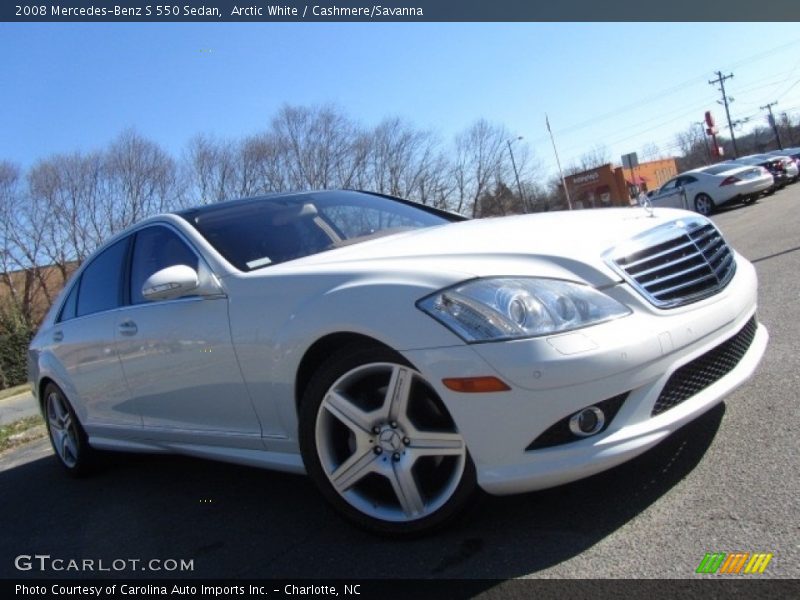 Arctic White / Cashmere/Savanna 2008 Mercedes-Benz S 550 Sedan