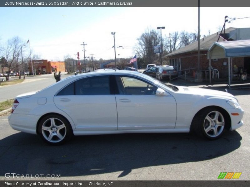 Arctic White / Cashmere/Savanna 2008 Mercedes-Benz S 550 Sedan