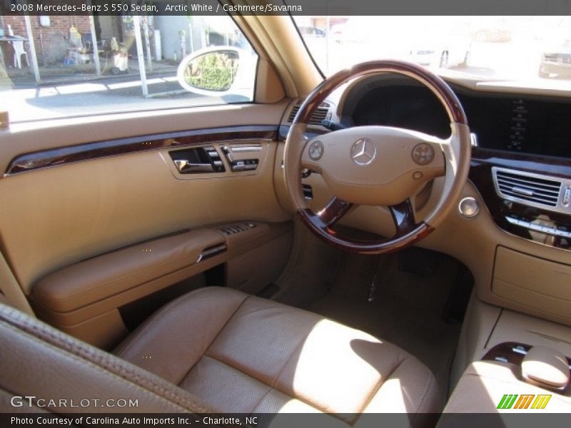 Arctic White / Cashmere/Savanna 2008 Mercedes-Benz S 550 Sedan