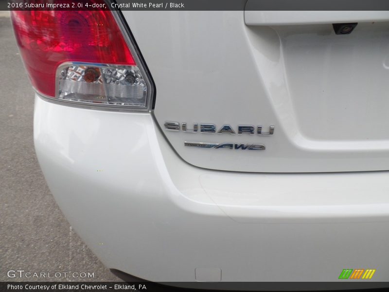 Crystal White Pearl / Black 2016 Subaru Impreza 2.0i 4-door