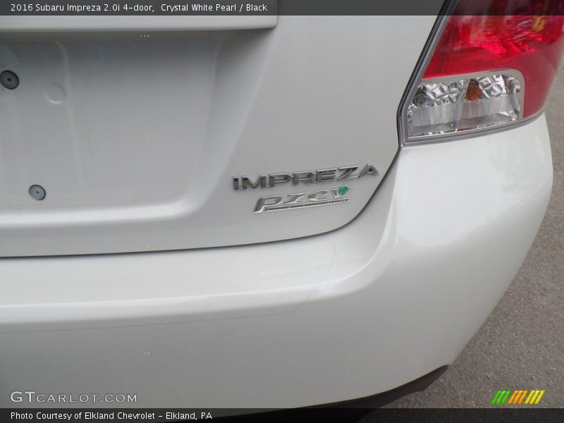 Crystal White Pearl / Black 2016 Subaru Impreza 2.0i 4-door