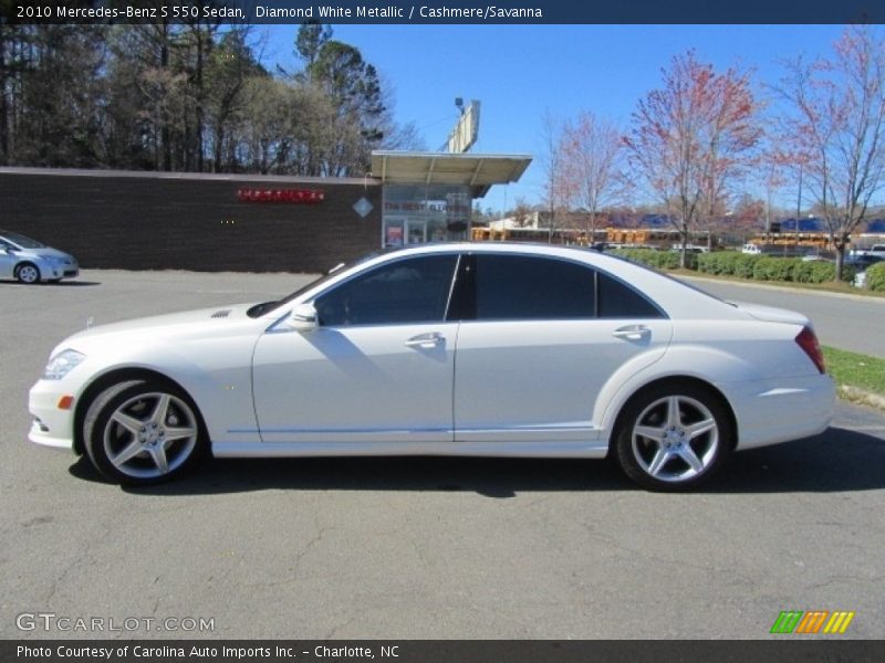 Diamond White Metallic / Cashmere/Savanna 2010 Mercedes-Benz S 550 Sedan