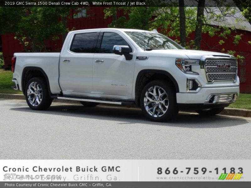 White Frost Tricoat / Jet Black 2019 GMC Sierra 1500 Denali Crew Cab 4WD