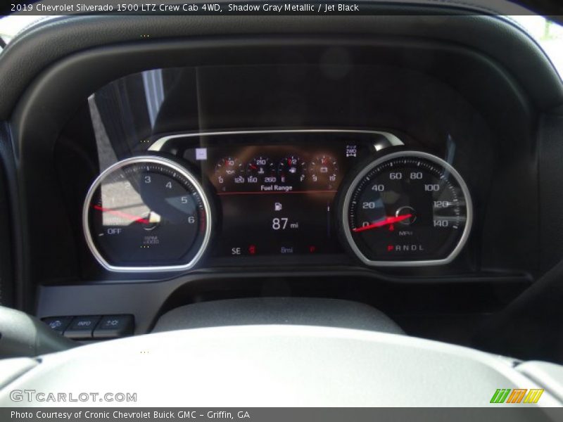 Shadow Gray Metallic / Jet Black 2019 Chevrolet Silverado 1500 LTZ Crew Cab 4WD