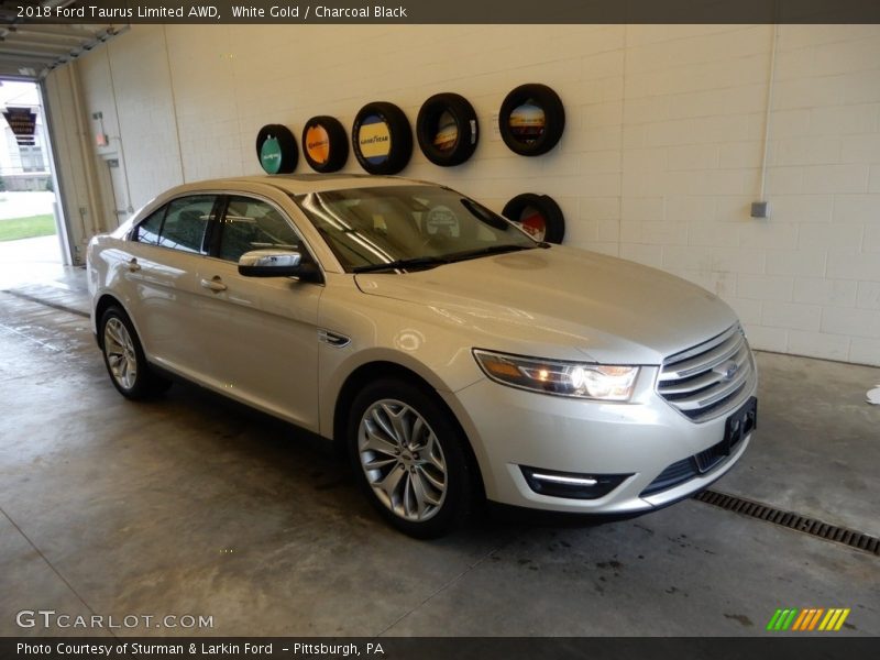 White Gold / Charcoal Black 2018 Ford Taurus Limited AWD